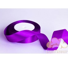 Лента атласная 25 мм, односторонняя, цвет - Фиолетовая