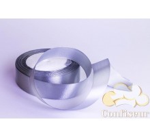 Satin ribbon 25 mm, single - sided, color-Gray