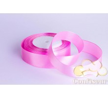 Satin ribbon 25 mm, single - sided, color-Bright pink