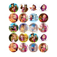 Waffle picture "Masha and the Bear"-4
