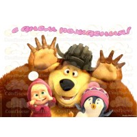 Waffle picture "Masha and the Bear"-12