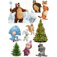 Waffle picture "Masha and the Bear"-14