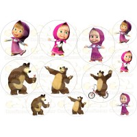 Waffle picture "Masha and the Bear"-7