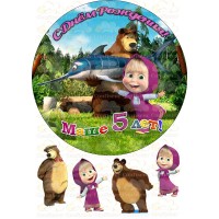 Waffle picture "Masha and the Bear"-9