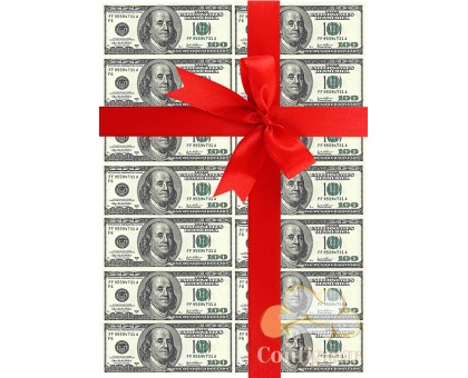 Вафельна картинка "Долари в подарунок"