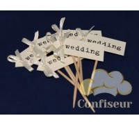 Флажок Wedding 10шт (белый)