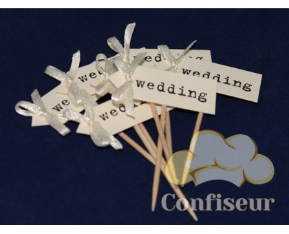 Флажок Wedding 10шт (белый)