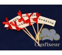 Флажок Wedding 10шт (красный)
