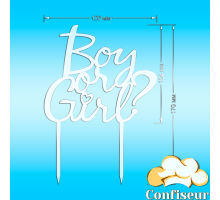 Топпер "Boy or Girl"-2 (білий акрил)