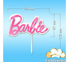 Топпер "Barbie" №5 (білий та неоновий акрил)