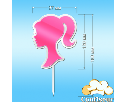 Barbie topper #1 (white and neon acrylic)